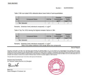 VOC free test report