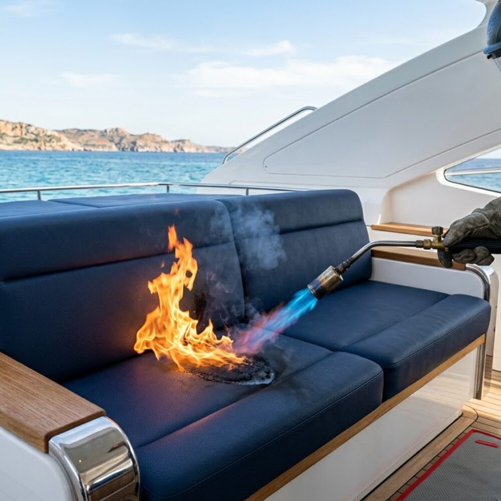 IMO certified fire resistant silicone leather